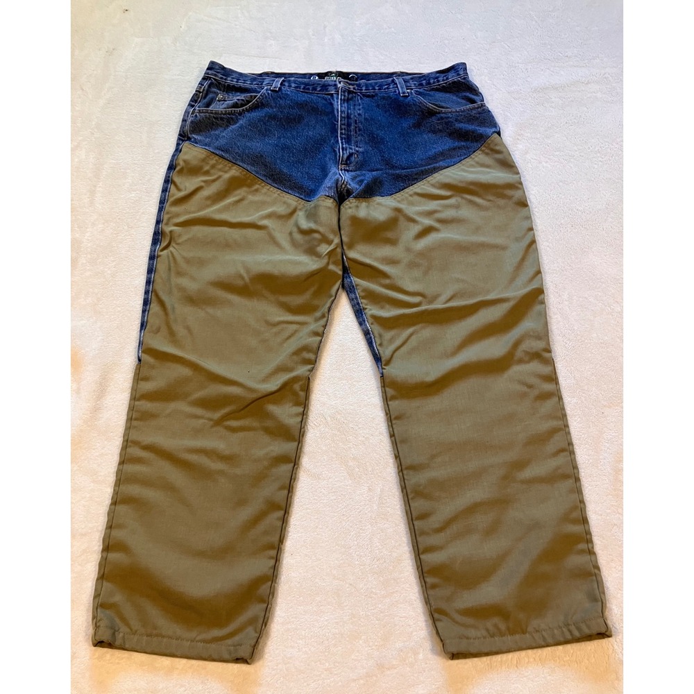 RedHead Field Pants Mens 42x30 Blue Denim Olive Brush Overlays Upland Hunting